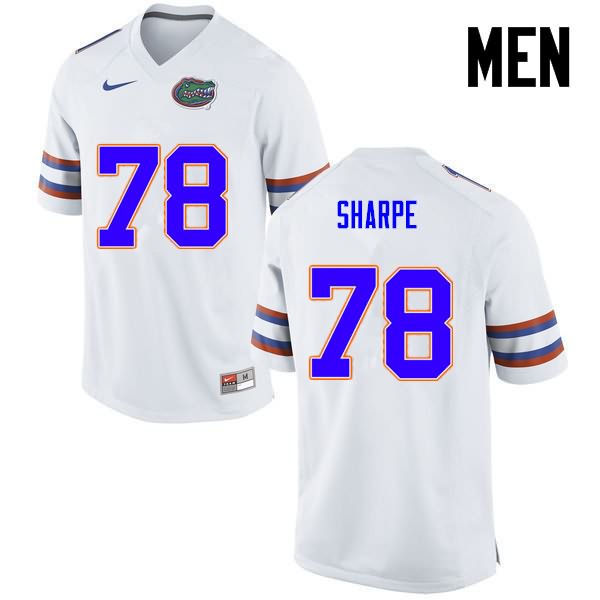 NCAA Florida Gators David Sharpe Men's #78 Nike White Stitched Authentic College Football Jersey AIE6064VY